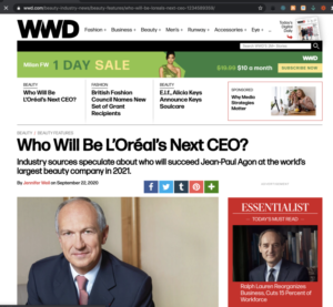 L'Oreal's next CEO in WWD