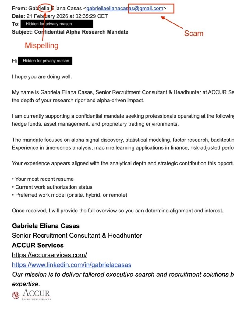 Gmail Scam | ACCUR Recruiting Services