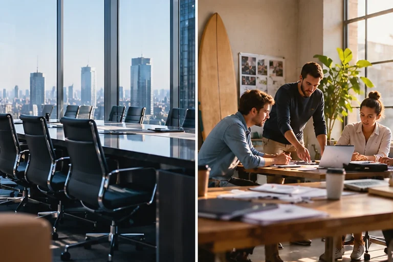 hiring-big-company-executives-small-companies-inline-01-corporate-boardroom-versus-small-team-option-2 | ACCUR Recruiting Services